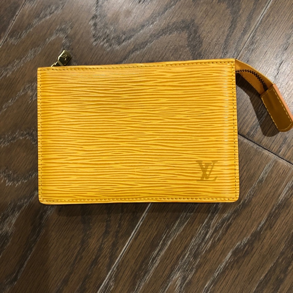 Louis Vuitton 4”x6” grained leather coin purse